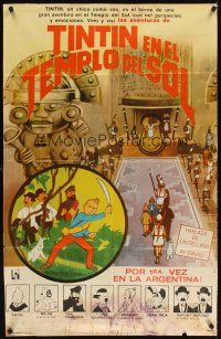 3d323 TINTIN & THE TEMPLE OF THE SUN Argentinean '69 Eddie Lateste's Tintin et le temple du soleil
