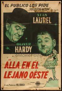 3d332 WAY OUT WEST Argentinean R50s wacky artwork, Laurel & Hardy classic!