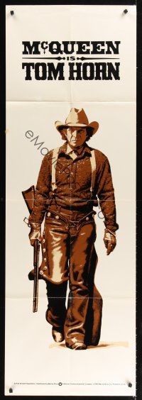 3d018 TOM HORN door panel '80 wonderful full-length image of cowboy Steve McQueen!
