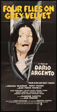 3d141 FOUR FLIES ON GREY VELVET English 3sh '73 Dario Argento's 4 Mosche di Velluto Grigio, cool!