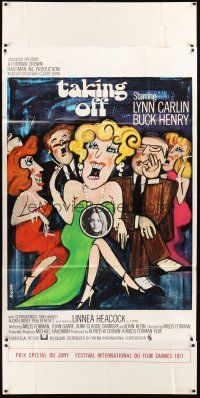 3d151 TAKING OFF English 3sh '71 Milos Forman's first American movie, wacky art by Bacha!