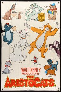 3d153 ARISTOCATS English 40x60 R79 Disney feline jazz musical cartoon, great character portraits!