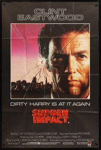 3d156 SUDDEN IMPACT English 40x60 '83 Clint Eastwood is at it again as Dirty Harry, great image!