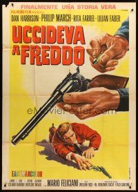 3d711 COLD KILLER Italian 1p '67 cool Renato Casaro spaghetti western art of guy loading pistol!