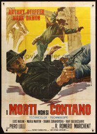 3d716 CRY FOR REVENGE Italian 1p '68 cool spaghetti western art of Mark Damon & Anthony Steffen!