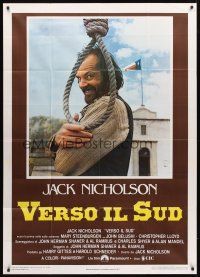 3d753 GOIN' SOUTH Italian 1p '79 great image of smiling Jack Nicholson by hanging noose in Texas!