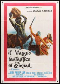 3d754 GOLDEN VOYAGE OF SINBAD Italian 1p '74 special effects by Ray Harryhausen, cool fantasy art!
