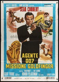 3d755 GOLDFINGER Italian 1p R70s great artwork of Sean Connery as James Bond 007!