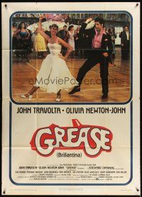 3d758 GREASE Italian 1p '78 John Travolta & Olivia Newton-John in a most classic musical!