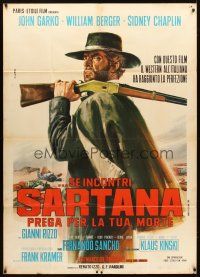 3d759 GUNFIGHTERS DIE HARDER Italian 1p '68 cool Casaro spaghetti western art of Gianni Garko!