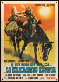 3d766 HERO CALLED ALLEGRIA Italian 1p '71 wacky Franco spaghetti western art of naked guy on horse