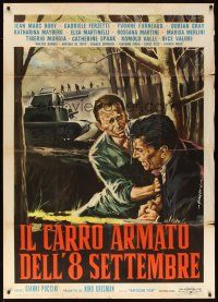3d776 IL CARRO ARMATO DELL'8 SEPTEMBRE Italian 1p '60 cool World War II art by Sandro Symeoni!