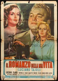 3d777 IL ROMANZO DELLA MIA VITA Italian 1p '53 art of Luciano Tajoli & Giulietta Masina by Manno!