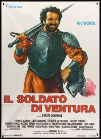 3d778 IL SOLDATO DI VENTURA Italian 1p '76 art of soldier of fortune Bud Spencer wearing armor!