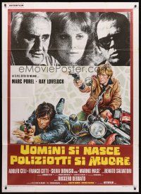 3d808 LIVE LIKE A COP DIE LIKE A MAN Italian 1p '76 Italian crime thriller, cool artwork!