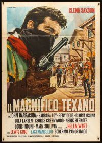 3d821 MAGNIFICENT TEXAN Italian 1p '67 cool Crovato spaghetti western art of masked man!