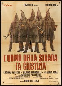3d828 MANHUNT Italian 1p '75 Umberto Lenzi, Averardo Ciriello art of Klansmen!