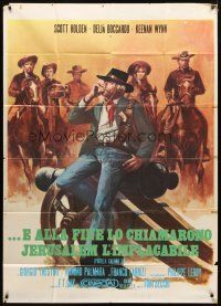 3d850 PANHANDLE 38 Italian 1p '72 great spaghetti western art of Scott Holden sitting on cannon!