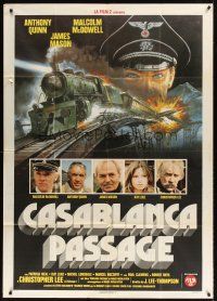 3d851 PASSAGE Italian 1p '79 different art of Malcolm McDowell & train on bombed bridge!