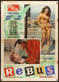 3d862 REBUS Italian 1p '68 Laurence Harvey & sexy full-length Ann-Margret in bikini!