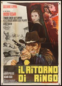 3d869 RETURN OF RINGO Italian 1p '65 Giuliano Gemma, spaghetti western art by Giorgio Olivetti!