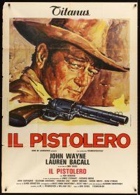 3d888 SHOOTIST Italian 1p '76 cool different artwork of cowboy John Wayne & revolver!