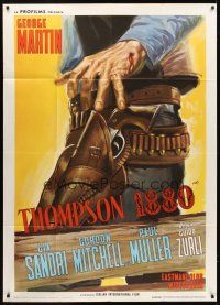 3d914 THOMPSON 1880 Italian 1p '66 spaghetti western art of hand reaching for gun by Antonio Mos!