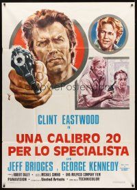 3d916 THUNDERBOLT & LIGHTFOOT Italian 1p R70s different artwork of Clint Eastwood with gun!