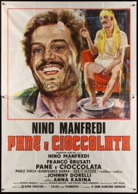 3d053 BREAD & CHOCOLATE Italian 2p '73 Pane e Cioccolata, art of wacky Nino Manfredi by Mos!