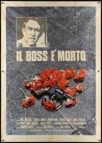 3d071 DON IS DEAD Italian 2p '74 Anthony Quinn, different image of gun laying on flowers!
