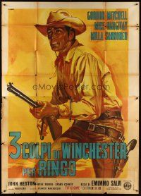 3d115 THREE GRAVES FOR A WINCHESTER Italian 2p '66 cool spaghetti western art by Renato Casaro!