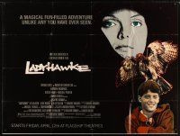 3d028 LADYHAWKE subway poster '85 cool art of Michelle Pfeiffer & young Matthew Broderick!