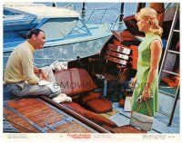 3e903 TONY ROME color 11x14 still '67 c/u of detective Frank Sinatra & sexy Sue Lyon on boat!