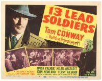 3e025 13 LEAD SOLDIERS TC '48 Tom Conway as detective Bulldog Drummond, Maria Palmer pointing gun!