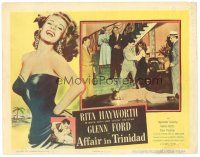 3e162 AFFAIR IN TRINIDAD LC '52 thugs grab sexy Rita Hayworth standing over unconscious Glenn Ford!