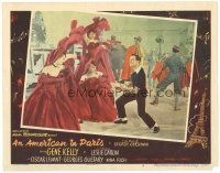 3e175 AMERICAN IN PARIS LC #2 '51 Gene Kelly dancing with sexy showgirls in production number!