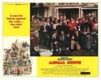 3e180 ANIMAL HOUSE LC '78 John Belushi, Landis classic, great cast portrait by frat house!
