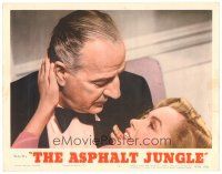 3e183 ASPHALT JUNGLE LC #2 R54 c/u of Marilyn Monroe & Louis Calhern, John Huston classic noir!