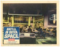 3e197 BATTLE IN OUTER SPACE LC #5 '60 cool image of guys in control room watching rocket launch!