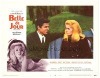 3e203 BELLE DE JOUR LC #5 '68 Luis Bunuel, c/u of Jean Sorel smiling at sexy Catherine Deneuve!