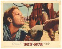 3e206 BEN-HUR LC #3 '60 best close up of Charlton Heston with gourd given water by Jesus!