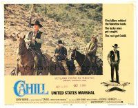3e255 CAHILL LC #8 '73 United States Marshall big John Wayne leads two men on horseback!