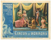 3e280 CIRCUS OF HORRORS LC #7 '60 beautiful blonde is pampered by four sexy half-naked servants!