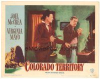 3e289 COLORADO TERRITORY LC #2 '49 Joel McCrea takes John Archer's gun as he's held at gunpoint!