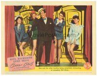 3e301 COVER GIRL LC '44 comedian Phil Silvers on stage with Rita Hayworth & three sexy girls!