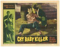 3e315 CRY BABY KILLER LC #1 '58 close up of bound Jack Nicholson with bloody lip in his 1st movie!