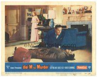 3e352 DIAL M FOR MURDER LC #1 '54 Alfred Hitchcock, Grace Kelly watches Ray Milland by body!
