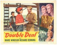 3e373 DOUBLE DEAL LC #3 '51 close up of Marie Windsor & Richard Denning chatting on oil rig!