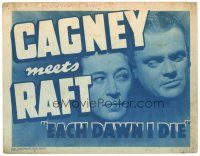 3e046 EACH DAWN I DIE TC R48 great super close up of prisoners James Cagney & George Raft!