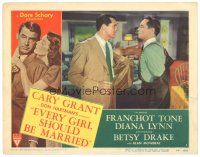 3e392 EVERY GIRL SHOULD BE MARRIED LC #3 '48 great c/u of Cary Grant glaring at Franchot Tone!
